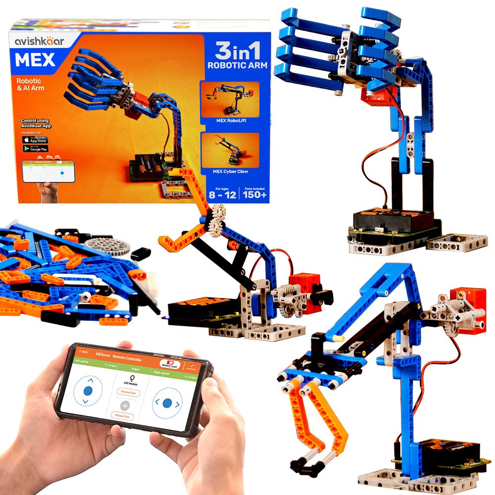 MEX Robotic ARM 3-in-1 DIY Robotics Kit – Sparsh Hacks
